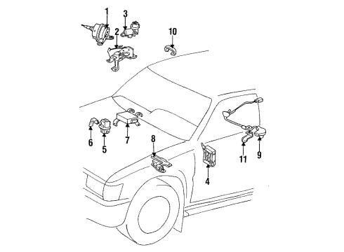1991 Toyota Pickup Control Module Diagram for 89540-35021