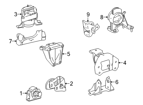 2016 Toyota RAV4 Engine & Trans Mounting Diagram