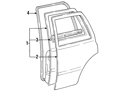 1990 Toyota 4Runner Weatherstrip, Driver Side Diagram for 67872-35020