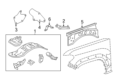 2022 Toyota Tacoma Inner Components - Fender Diagram