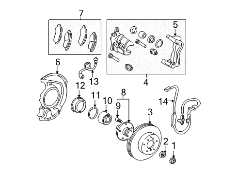 2000 Toyota Solara Brake Components Diagram