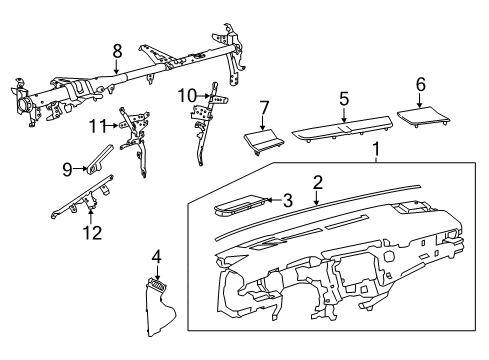 2022 Toyota Camry Cluster & Switches, Instrument Panel Diagram 1 - Thumbnail