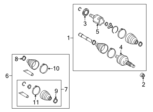 2014 Toyota Venza Drive Axles - Rear Diagram