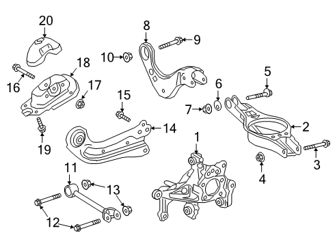 Bracket, Rear Suspension Arm, Driver Side Diagram for 48727-47020