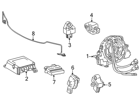 2021 Toyota Mirai Side Impact Sensor, Front Diagram for 8983A-52011