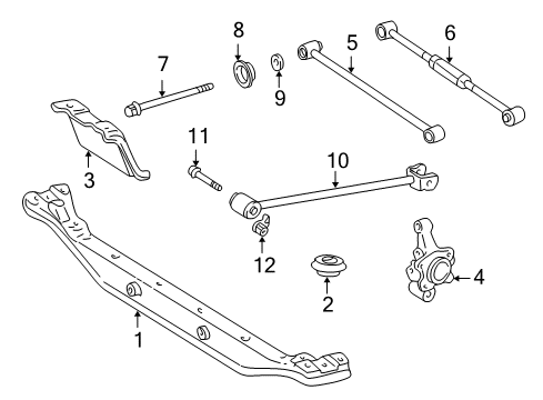 2000 Toyota Corolla Rear Suspension Components, Stabilizer Bar Diagram 1 - Thumbnail
