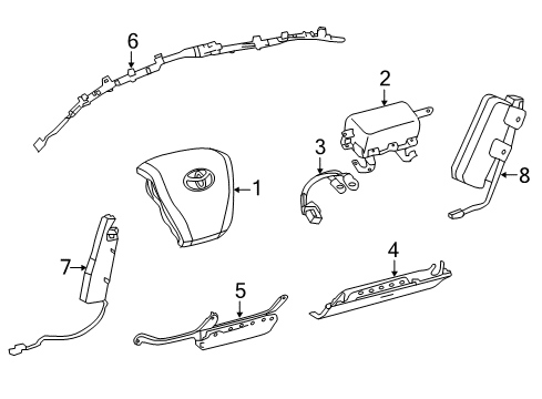 2017 Toyota Avalon Air Bag Components Diagram