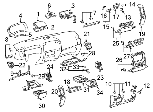 Lamp Sub-Assembly, Ash Receptacle Diagram for 81850-60570
