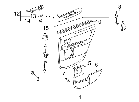 2004 Toyota Avalon Interior Trim - Rear Door Diagram