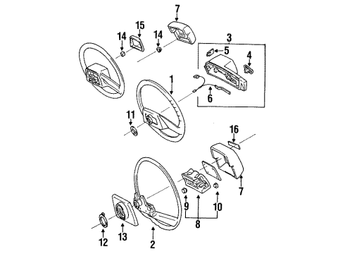 1985 Toyota Pickup Steering Column, Steering Wheel & Trim Diagram 9 - Thumbnail