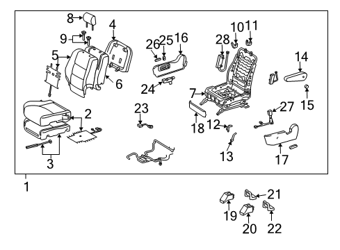 Knob, Power Seat Switch (For Reclining), Driver Side Diagram for 84921-0E030-B0