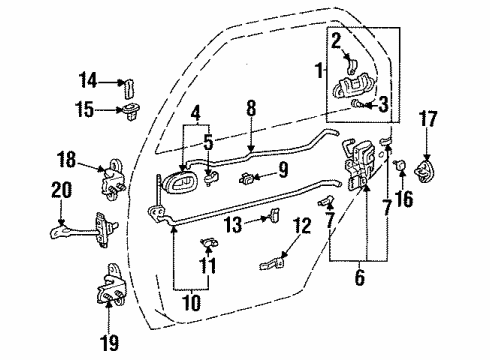1993 Toyota Corolla Door & Components Diagram