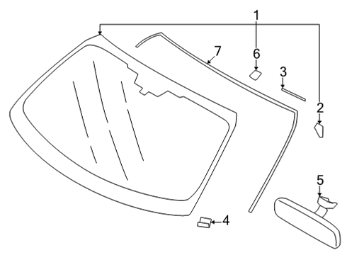 2022 Toyota GR86 Glass, Reveal Moldings Diagram