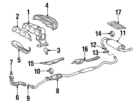 2005 Toyota Matrix Exhaust Components Diagram 3 - Thumbnail