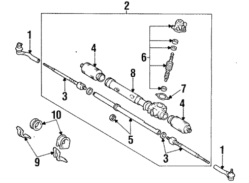 1993 Toyota MR2 Inner Tie Rod Diagram for 45503-19145
