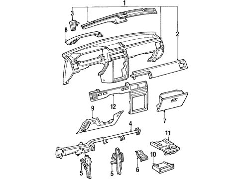 1987 Toyota Tercel Ashtray, Front Diagram for 74102-16040-C0