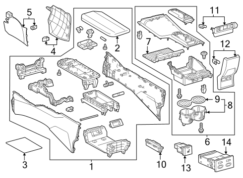 2023 Toyota Prius AWD-e Console Diagram