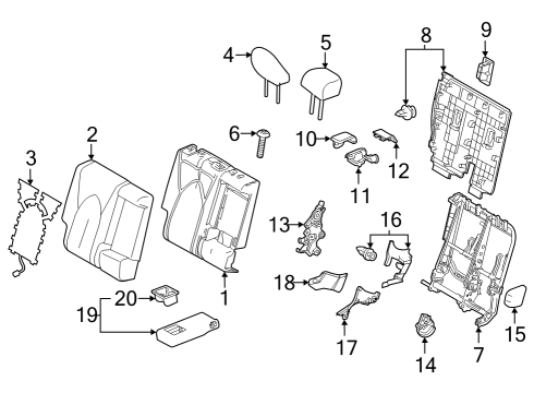 2024 Toyota Grand Highlander Second Row Seats Diagram 3 - Thumbnail