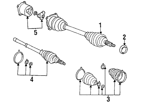 1990 Toyota Celica Inner Joint Assembly, Rear Diagram for 42360-30011