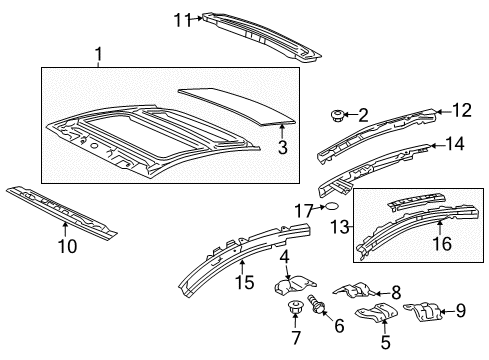 2009 Scion tC Roof & Components Diagram