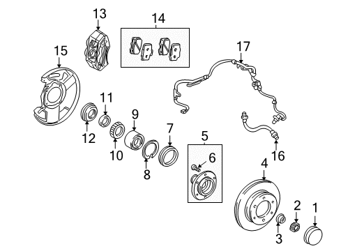 2005 Toyota Sequoia Front Brakes Diagram