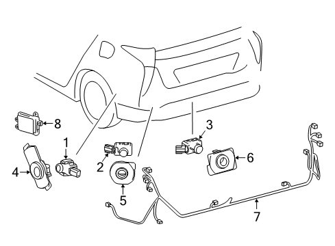 2017 Toyota Prius Electrical Components - Rear Bumper Diagram