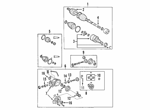 2004 Toyota Matrix Rear Axle, Axle Shafts & Joints, Differential, Propeller Shaft Diagram