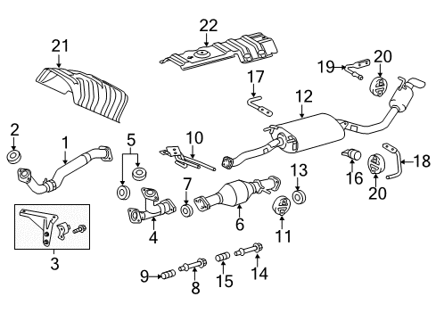 Damper, Exhaust Pipe Diagram for 17581-50090