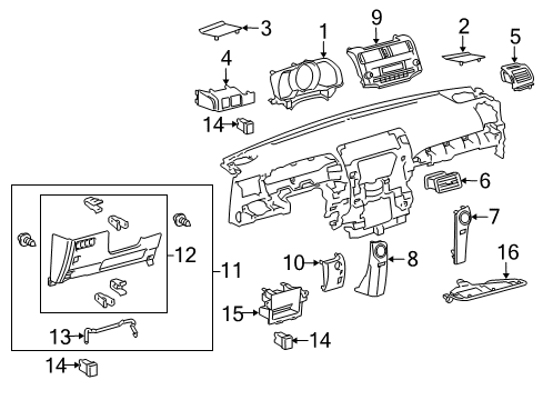 2022 Toyota 4Runner Cluster & Switches, Instrument Panel Diagram 3 - Thumbnail