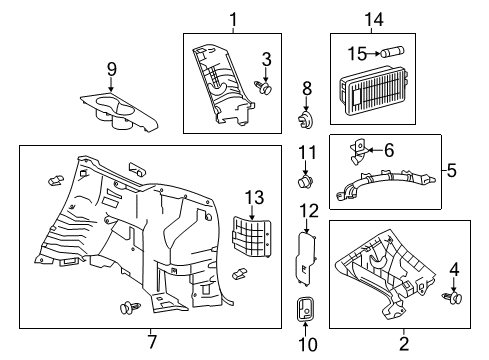 2017 Toyota Highlander Interior Trim - Quarter Panels Diagram