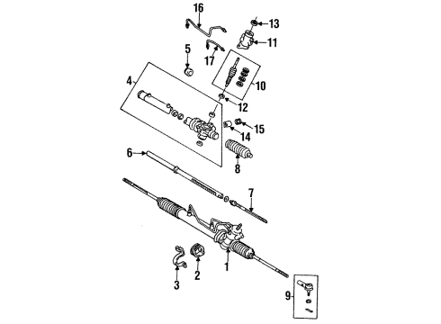 1997 Toyota Corolla Tie Rod Boot Diagram for 45535-12060