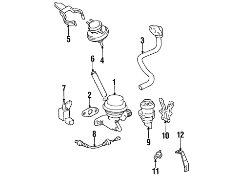 1997 Toyota Paseo PCV Valve, White Diagram for 12204-10040