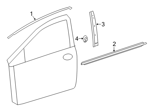 2018 Toyota Corolla iM Exterior Trim - Front Door Diagram