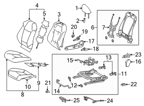 2022 Toyota Corolla Cross Passenger Seat Components Diagram