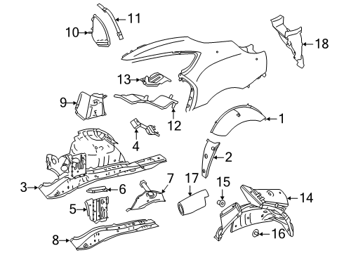 2024 Toyota GR Supra Inner Structure - Quarter Panel Diagram