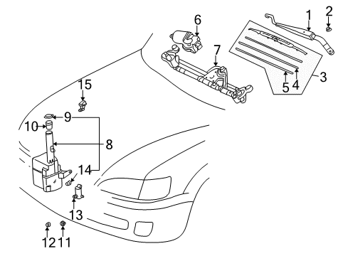 1997 Toyota Camry Wiper & Washer Components Diagram