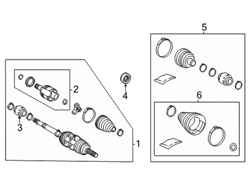 2021 Toyota Sienna Inner CV Joint, Driver Side Diagram for 43404-06040