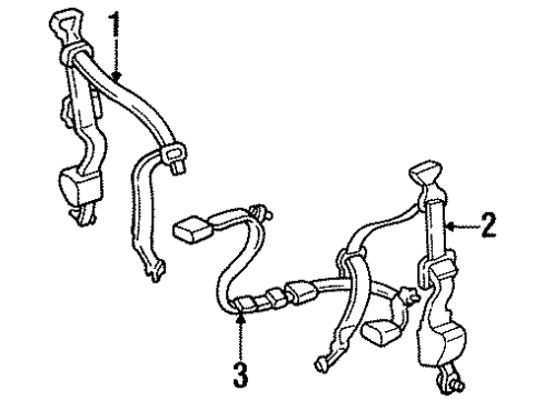 1998 Toyota T100 Rear Seat Belts Diagram