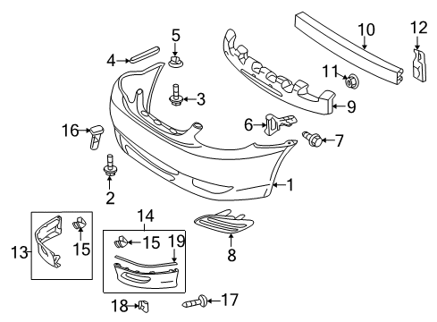 2007 Toyota Corolla Front Bumper Diagram