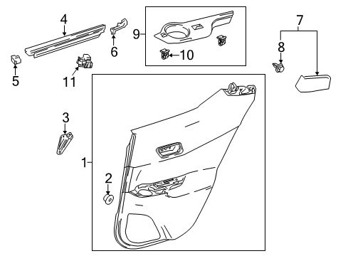 2018 Toyota C-HR Interior Trim - Rear Door Diagram