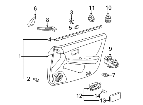 Plate, Front Door Armrest Diagram for 74294-32010