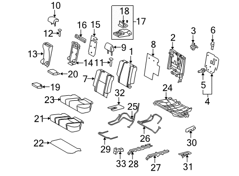 2022 Toyota 4Runner Second Row Seats Diagram 1 - Thumbnail