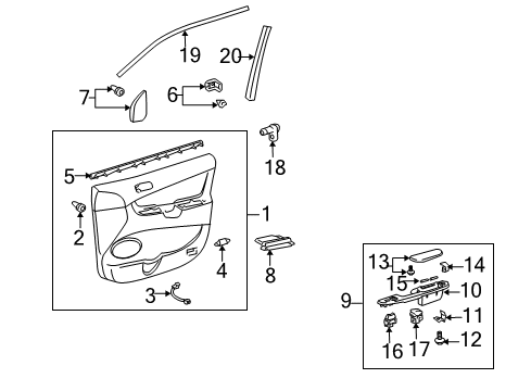 2004 Toyota Sienna Front Door Diagram