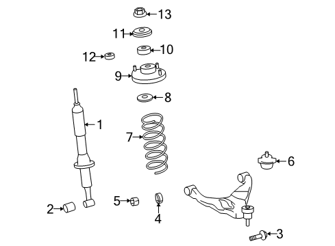 2012 Toyota FJ Cruiser Struts & Components - Front Diagram 1 - Thumbnail