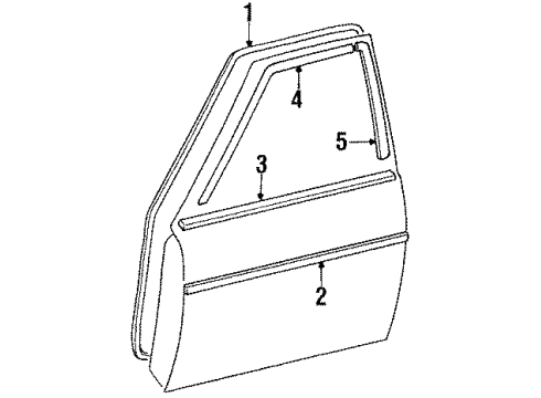1988 Toyota Cressida Mirror Assembly, Black, Passenger Side Diagram for 87910-22471-01
