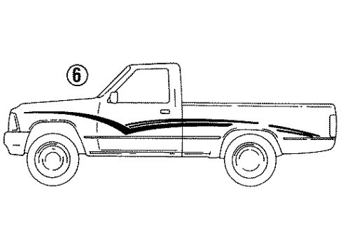1990 Toyota Pickup Stripe Tape Diagram 3 - Thumbnail