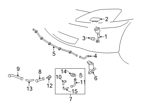 Hose, Headlamp Cleaner Diagram for 85375-20190