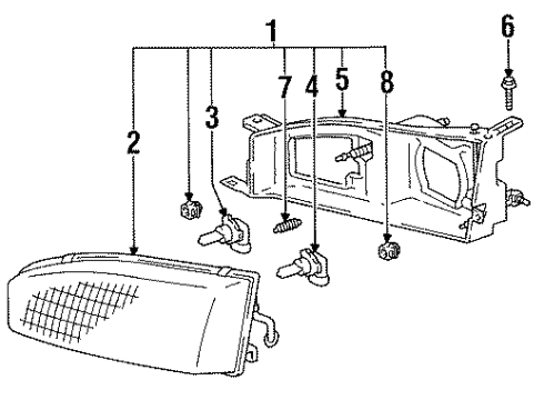 1993 Toyota Camry Headlamps Diagram