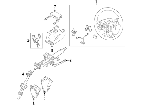 2021 Toyota RAV4 Steering Column & Wheel, Steering Gear & Linkage Diagram