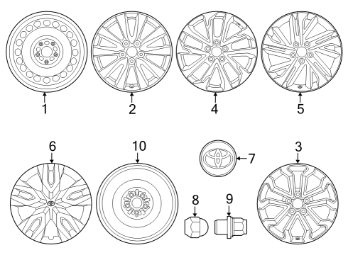 2023 Toyota Corolla Cross Wheel Nut Diagram for 90942-A1004
